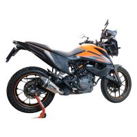 Exhaust system compatible with Ktm Adventure 390 2021-2024, GP Evo4 Titanium, Homologated legal slip-on exhaust including removable db killer and link pipe 