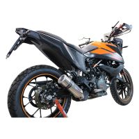 Exhaust system compatible with Ktm Adventure 390 2021-2024, M3 Inox , Homologated legal slip-on exhaust including removable db killer and link pipe 