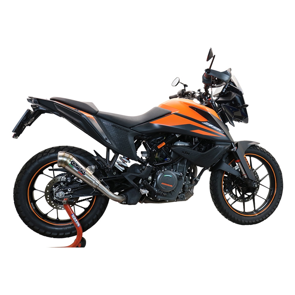 Scarico compatibile con Ktm Adventure 250 2020-2024, Powercone Evo, Scarico omologato, silenziatore con db killer estraibile e raccordo specifico