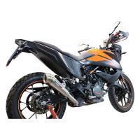 Exhaust system compatible with Ktm Adventure 390 2020-2020, Powercone Evo, Homologated legal slip-on exhaust including removable db killer and link pipe 