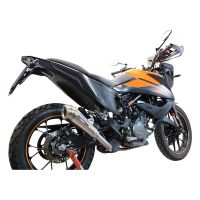 Exhaust system compatible with Ktm Adventure 250 2020-2022, Powercone Evo, Homologated legal slip-on exhaust including removable db killer and link pipe 