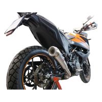 Exhaust system compatible with Ktm Adventure 390 2021-2024, Powercone Evo, Homologated legal slip-on exhaust including removable db killer and link pipe 