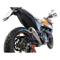 Exhaust system compatible with Ktm Adventure 390 2020-2020, Powercone Evo, Homologated legal slip-on exhaust including removable db killer and link pipe 