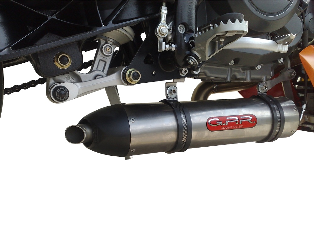 Scarico compatibile con Ktm Duke 690 2008-2011, Gpe Ann. titanium, Scarico completo omologato,fornito con db killer estraibile,catalizzatore e collettore