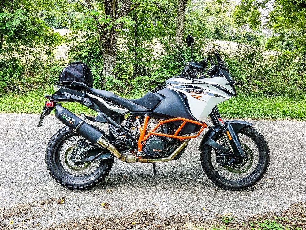 Scarico compatibile con Ktm Lc 8 Adventure 1090 2017-2020, Furore Evo4 Nero, Scarico omologato, silenziatore con db killer estraibile e raccordo specifico