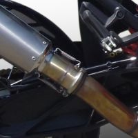 Exhaust system compatible with Ktm Lc 8 Adventure 1090 2017-2020, GP Evo4 Black Titanium, Homologated legal slip-on exhaust including removable db killer and link pipe 