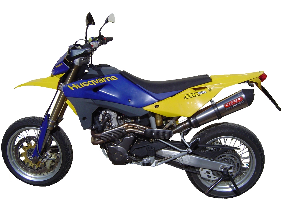 Scarico compatibile con Husqvarna Te E - Sms 410 2000-2004, Gpe Ann. titanium, Terminale di scarico semi-completo, omologato, con db killer estraibile e raccordo specifico