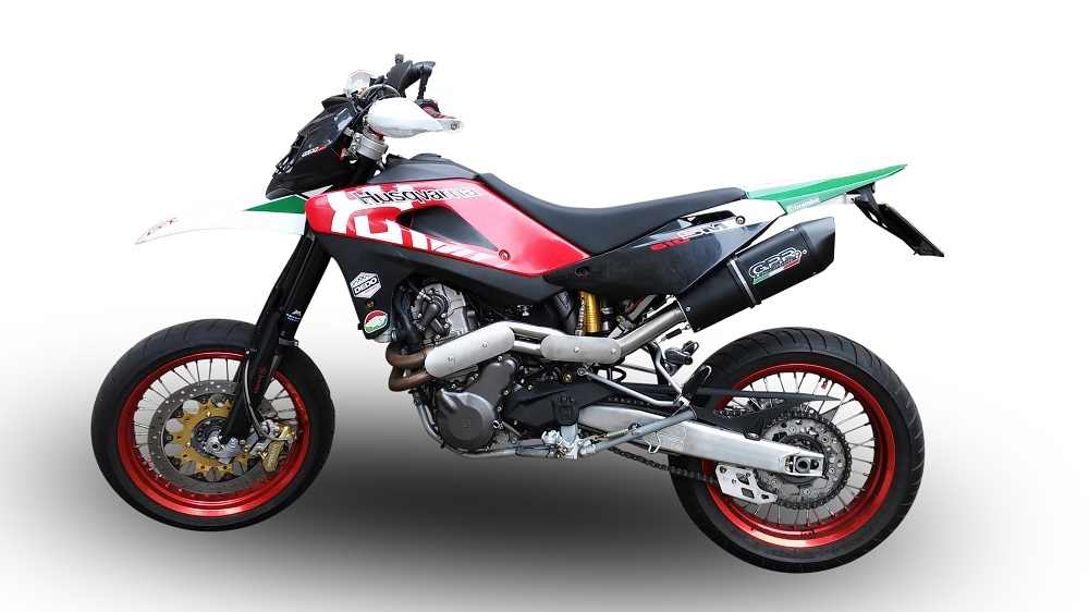 Scarico compatibile con Husqvarna TE 610 E - SM 610 2007-2009, Furore Nero, Scarico omologato, silenziatore con db killer estraibile e raccordo specifico