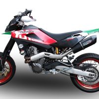 Scarico compatibile con Husqvarna TE 610 E - SM 610 2007-2009, Furore Nero, Scarico omologato, silenziatore con db killer estraibile e raccordo specifico