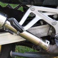 Scarico compatibile con Honda Africa Twin NXR - XRV 750 Rd04 1990-1992, Trioval, Scarico omologato, silenziatore con db killer estraibile e raccordo specifico