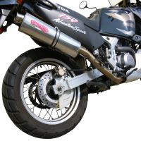 Scarico compatibile con Honda Africa Twin XRV 750 RD07 1993-2003, Trioval, Scarico omologato, silenziatore con db killer estraibile e raccordo specifico