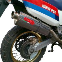 Scarico compatibile con Honda Africa Twin NXR - XRV 750 Rd04 1990-1992, Trioval, Scarico omologato, silenziatore con db killer estraibile e raccordo specifico
