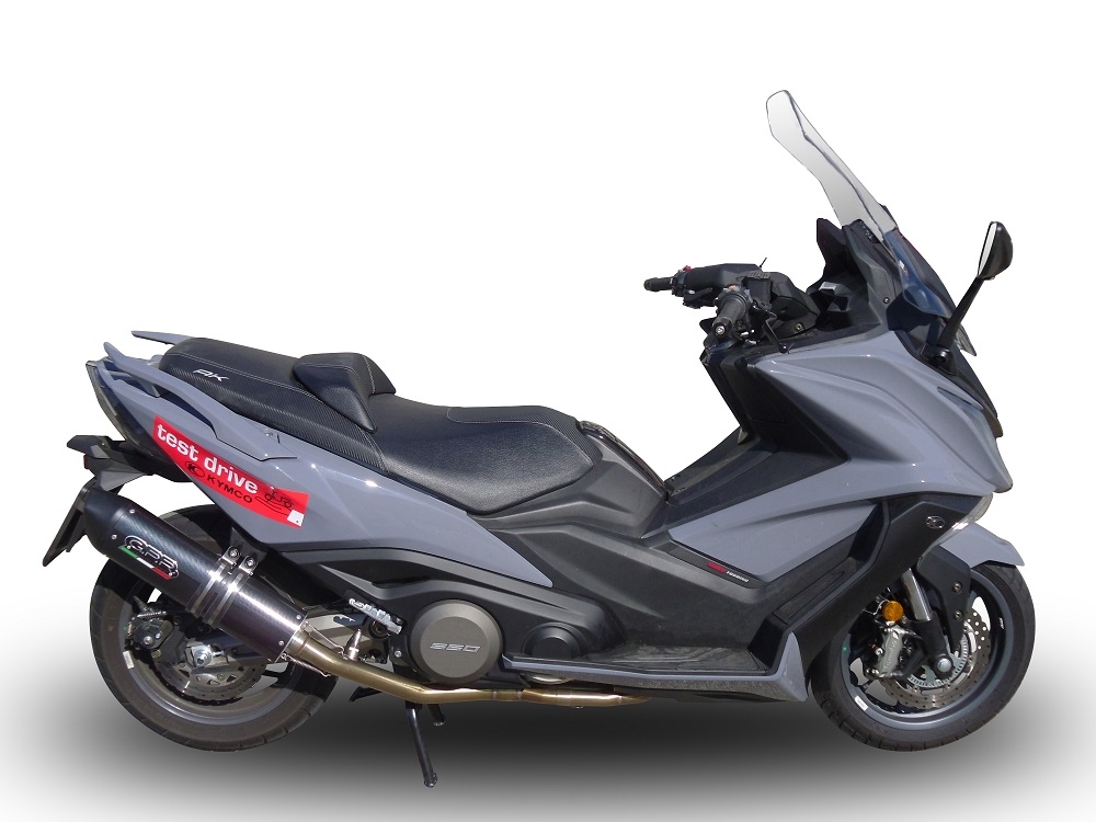 Scarico compatibile con Kymco Ak 550 2017-2020, Furore Nero, Scarico completo racing, fornito con db killer estraibile e collettore, non conforme per uso stradale