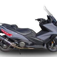 Scarico compatibile con Kymco Ak 550 2017-2020, Furore Nero, Scarico completo racing, fornito con db killer estraibile e collettore, non conforme per uso stradale