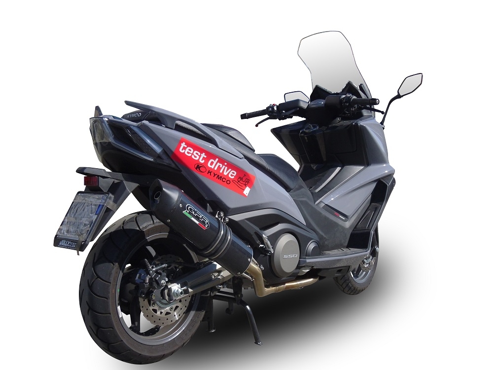 Scarico compatibile con Kymco Ak 550 2017-2020, Furore Nero, Scarico completo racing, fornito con db killer estraibile e collettore, non conforme per uso stradale