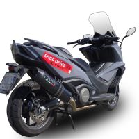 Scarico compatibile con Kymco Ak 550 2017-2020, Furore Nero, Scarico completo racing, fornito con db killer estraibile e collettore, non conforme per uso stradale