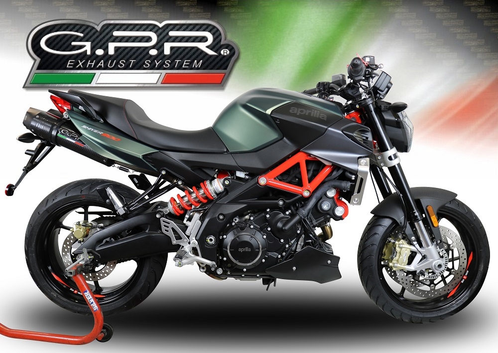 Exhaust compatible with Aprilia Shiver 900 2017-2020, GP Evo4 Poppy, Dual Homologated legal slip-on exhaust including removable db killers and link pipes 