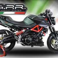 Scarico compatibile con Aprilia Shiver 900 2017-2020, GP Evo4 Poppy, Coppia di terminali di scarico omologati, forniti con db killer removibili e raccordi specifici