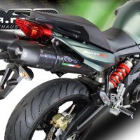 Exhaust system compatible with Aprilia Shiver 750 Gt 2007-2016, Gpe Ann. Poppy, Dual Homologated legal slip-on exhaust including removable db killers and link pipes 