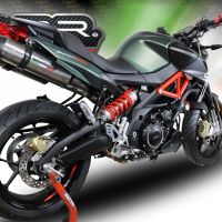 Exhaust system compatible with Aprilia Shiver 750 Gt 2007-2016, Gpe Ann. titanium, Dual Homologated legal slip-on exhaust including removable db killers and link pipes 