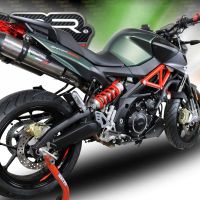 Scarico compatibile con Aprilia Shiver 900 2017-2020, Gpe Ann. titanium, Coppia di silenziatori di scarico racing, con raccordo, articolo senza omologazione