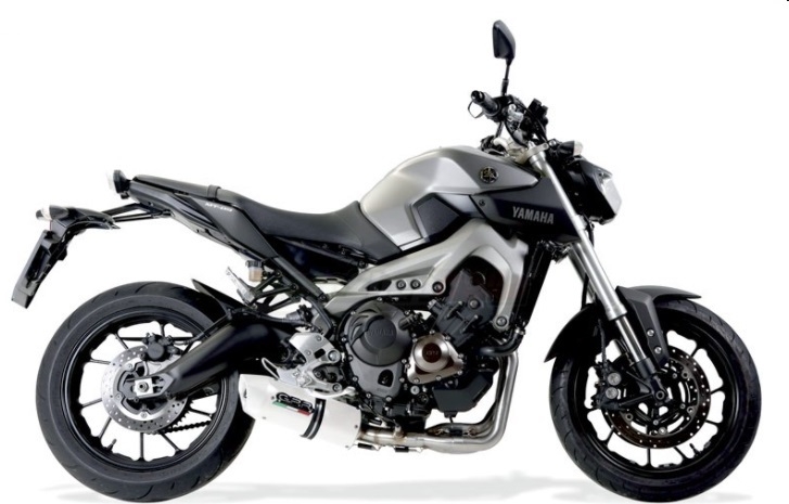 Exhaust compatible with Yamaha Mt-09 Tracer 900 2015-2016, Albus Ceramic, Homologated legal full system exhaust, including removable db killer 