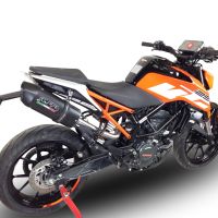Exhaust compatible with Ktm Duke 125 2017-2020, Furore Evo4 Nero, Homologated legal slip-on exhaust including removable db killer, link pipe and catalyst 