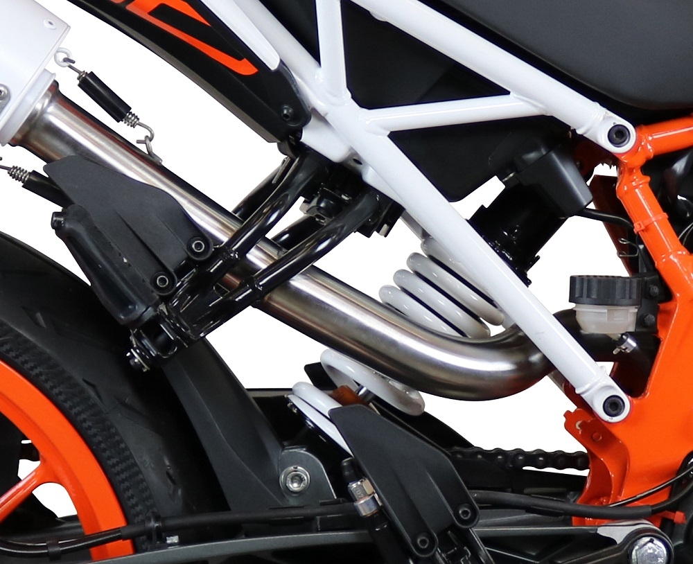 Scarico compatibile con Ktm Duke 250 2017-2020, Albus Evo4, Terminale di scarico omologato, fornito con db killer estraibile, catalizzatore e raccordo specifico