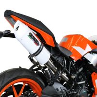 Scarico compatibile con Ktm Rc 125 2017-2020, Albus Evo4, Terminale di scarico omologato, fornito con db killer estraibile, catalizzatore e raccordo specifico