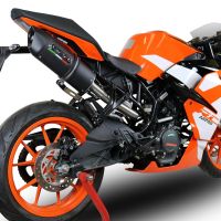 Exhaust compatible with Ktm Rc 125 2017-2020, Furore Evo4 Nero, Homologated legal slip-on exhaust including removable db killer, link pipe and catalyst 