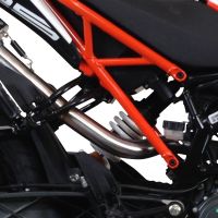 Exhaust system compatible with Ktm Duke 125 Versione Alta - High Level 2017-2020, M3 Black Titanium, Homologated legal slip-on exhaust including removable db killer, link pipe and catalyst 