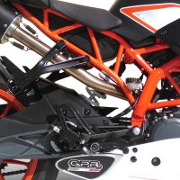 Scarico compatibile con Ktm Rc 390 Versione alta / High level position 2015-2016, M3 Black Titanium, Terminale di scarico racing, con raccordo, senza omologazione