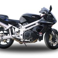 Scarico compatibile con Aprilia Sl -Falco 1000 2000-2004, Trioval, Coppia di terminali di scarico omologati, forniti con db killer removibili e raccordi specifici