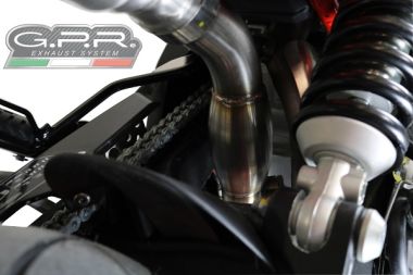 Scarico compatibile con Aprilia Dorsoduro 900 2017-2020, Decatalizzatore, Collettore decatalizzore, applicazione racing