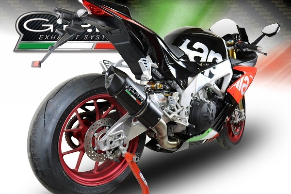 Exhaust system compatible with Aprilia Rsv4 1100 Racing Factory 2019-2020, Furore Nero, Racing slip-on exhaust including link pipe 