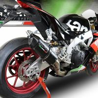 Exhaust system compatible with Aprilia Tuono 1100 V4 Rr 2017-2020, Furore Nero, Racing slip-on exhaust including link pipe 