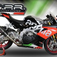 Exhaust system compatible with Aprilia Rsv4 1000 2015-2016, Gpe Ann. Poppy, Homologated legal slip-on exhaust including removable db killer and link pipe 