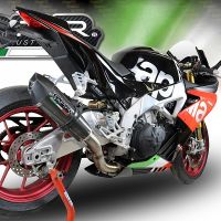 Exhaust system compatible with Aprilia Tuono 1100 V4 Rr 2017-2020, Gpe Ann. Poppy, Homologated legal slip-on exhaust including removable db killer, link pipe and catalyst 