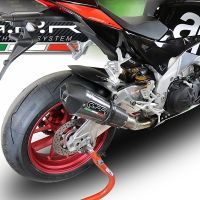 Exhaust system compatible with Aprilia Tuono 1100 V4 Rr 2017-2020, Gpe Ann. Poppy, Homologated legal slip-on exhaust including removable db killer, link pipe and catalyst 