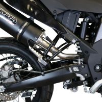 Exhaust system compatible with Aprilia Rx 125 2018-2020, Furore Nero, Racing slip-on exhaust, including link pipe and removable db killer 