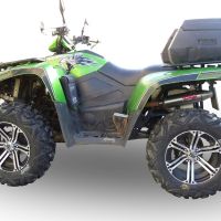 Exhaust system compatible with Artic Cat Thundercat 1000 2011-2021, Deeptone Atv, Homologated legal slip-on exhaust including removable db killer and link pipe 