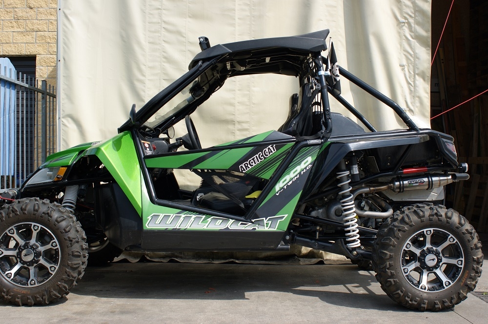 Scarico compatibile con Artic Cat Wild Cat 1000 2012-2014, Deeptone Atv, Scarico omologato, silenziatore con db killer estraibile e raccordo specifico