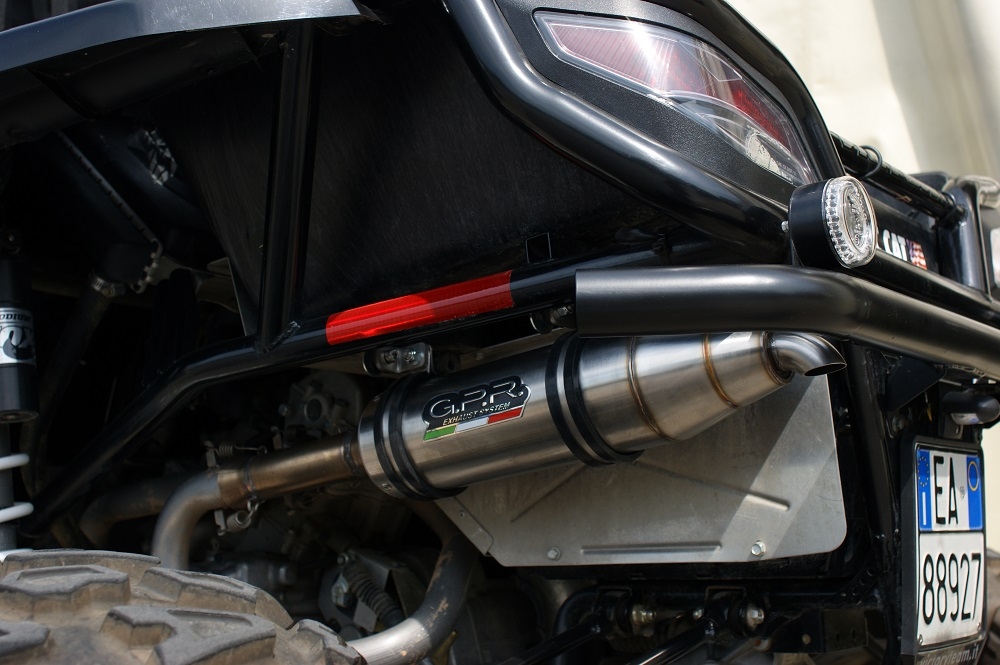 Scarico compatibile con Artic Cat Wild Cat 1000 2012-2014, Deeptone Atv, Scarico omologato, silenziatore con db killer estraibile e raccordo specifico