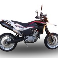 Scarico compatibile con Husqvarna TE 630 E - SMS 630 - Smr 630 2010-2014, Gpe Ann. Poppy, Coppia di terminali di scarico omologati, forniti con db killer removibile, catalizzatori e raccordi specifici