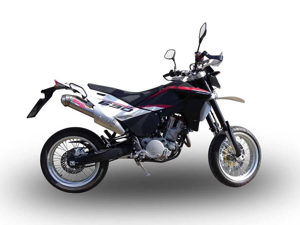 Scarico compatibile con Husqvarna TE 630 E - SMS 630 - Smr 630 2010-2014, Powercone Evo, Coppia di terminali di scarico omologati, forniti con db killer removibile, catalizzatori e raccordi specifici