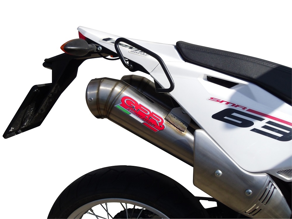 Scarico compatibile con Husqvarna TE 630 E - SMS 630 - Smr 630 2010-2014, Powercone Evo, Coppia di terminali di scarico omologati, forniti con db killer removibile, catalizzatori e raccordi specifici
