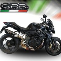 Scarico compatibile con Mv Agusta Brutale 1090 R-RR 2010-2016, Furore Nero, Scarico omologato, silenziatore con db killer estraibile e raccordo specifico