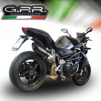 Scarico compatibile con Mv Agusta Brutale 1090 R-RR 2010-2016, Furore Nero, Scarico omologato, silenziatore con db killer estraibile e raccordo specifico