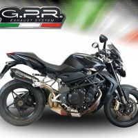 Scarico compatibile con Mv Agusta Brutale 1090 R-RR 2010-2016, Gpe Ann. Poppy, Scarico omologato, silenziatore con db killer estraibile e raccordo specifico