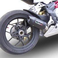 Exhaust compatible with Mv Agusta Brutale 675 2012-2015, Furore Nero, Homologated legal slip-on exhaust including removable db killer and link pipe 